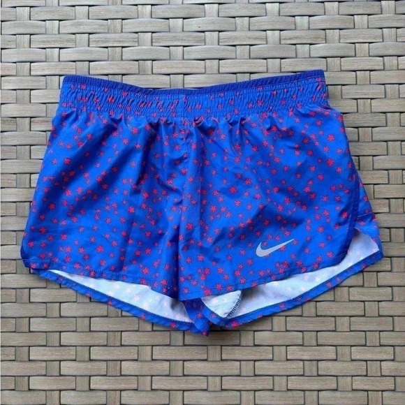 Nike Pants - Nike Women's Dri Fit 10K Americana‎ Stars Running Shorts Blue Size Small